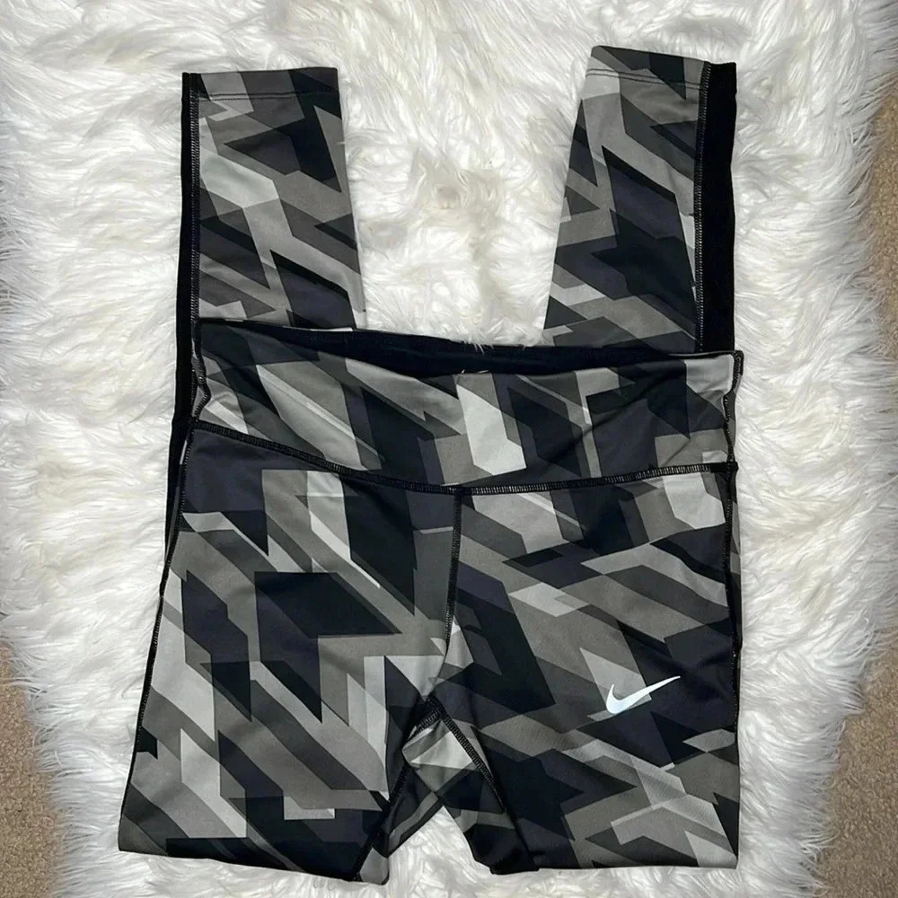 Nike Power Racer Geo Groove Printed Running Leggings Size M - Picture 4 of 7